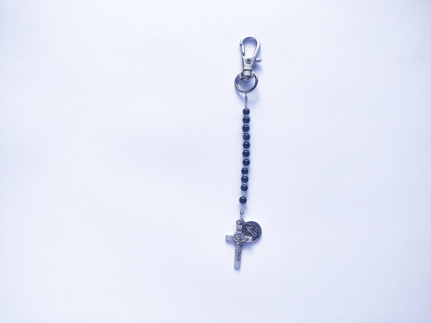 Black Rosary Keychain