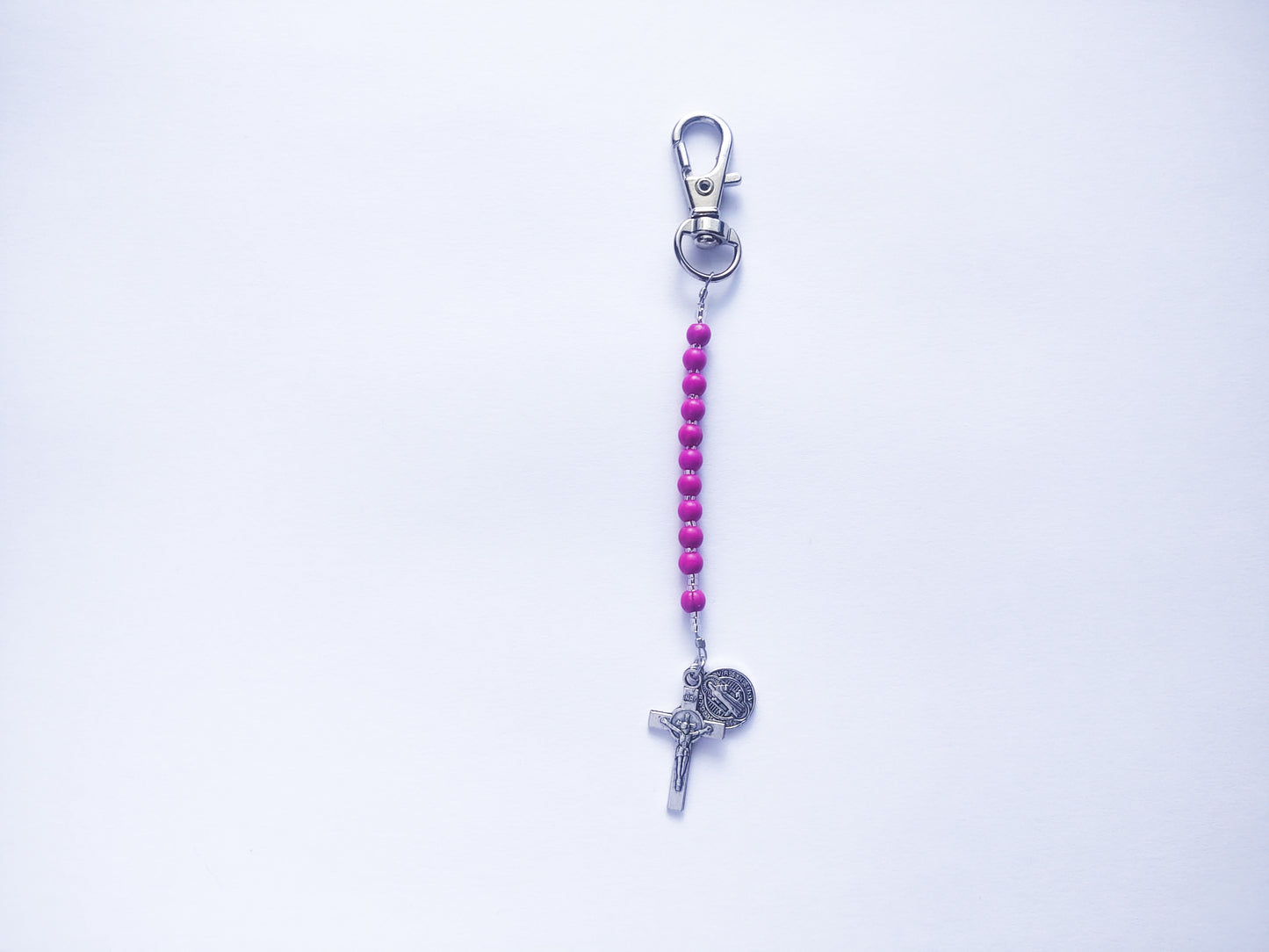 Purple Rosary Keychain