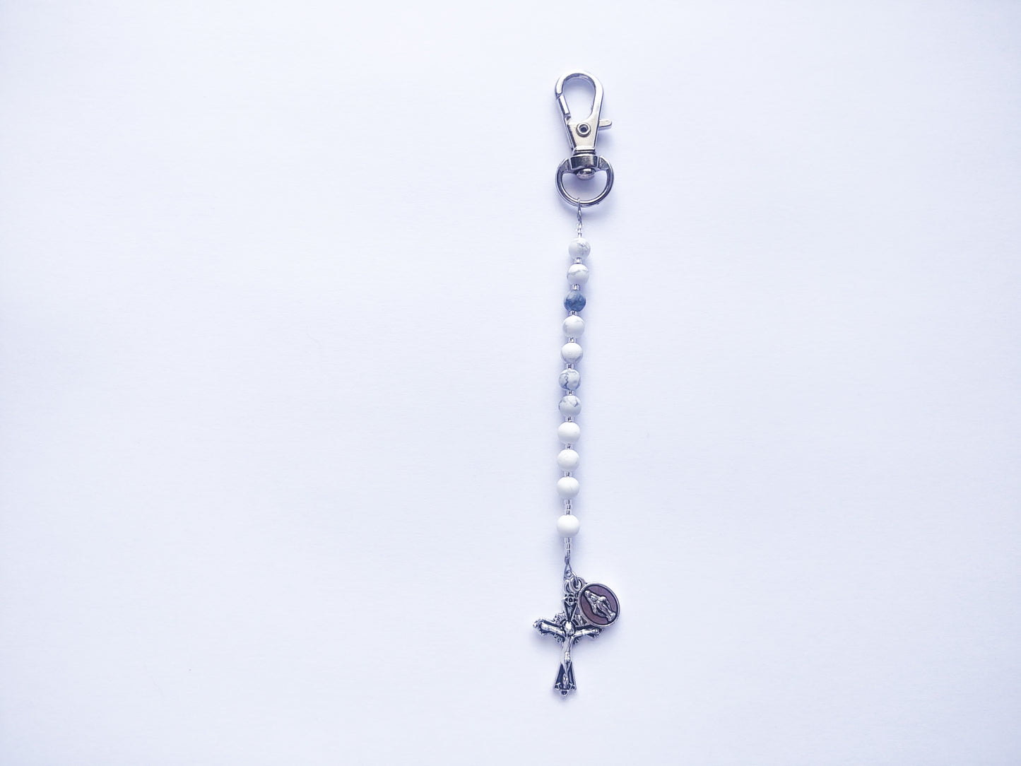 Howlite Rosary Keychain