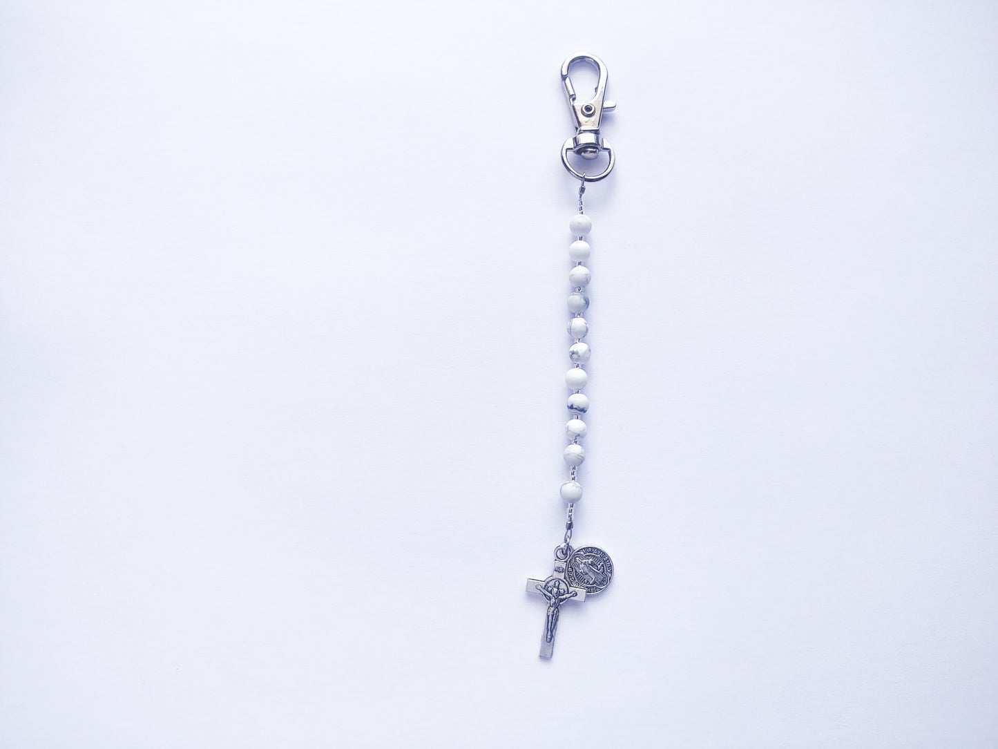 Howlite Rosary Keychain