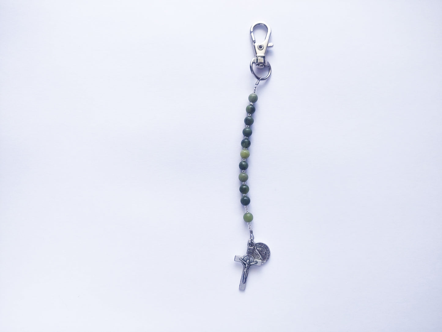 Jade Rosary Keychain