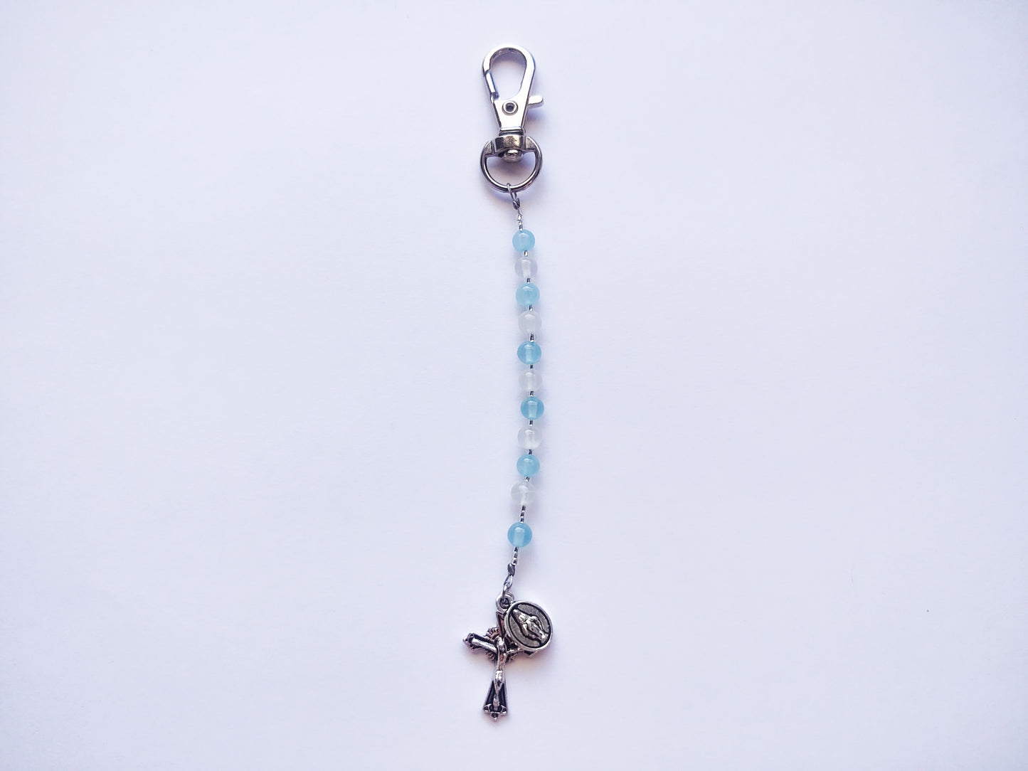 Our Lady of Lourdes Rosary Keychain