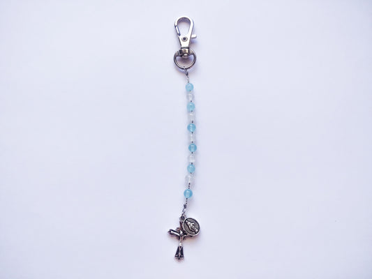 Our Lady of Lourdes Rosary Keychain