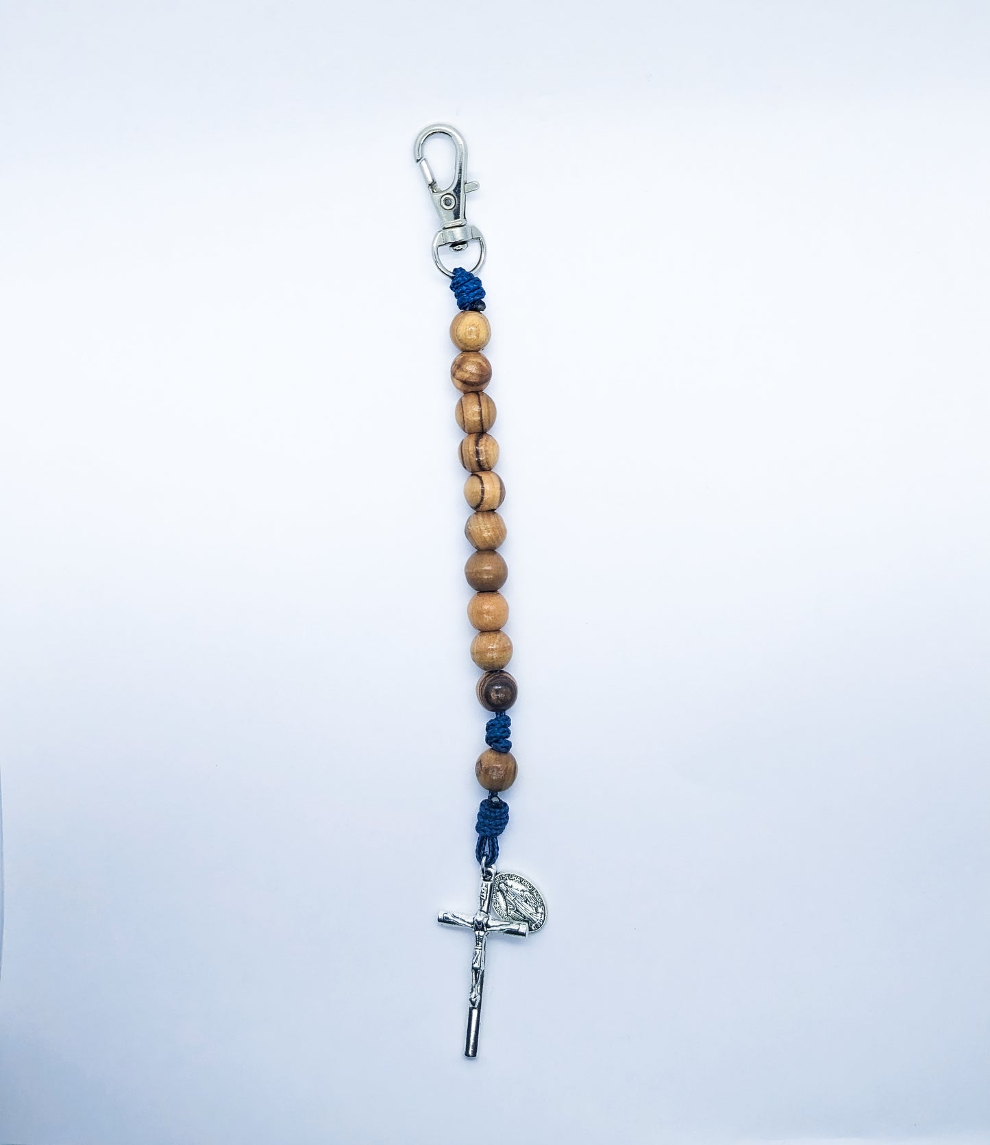 Olive Wood Rosary Keychain