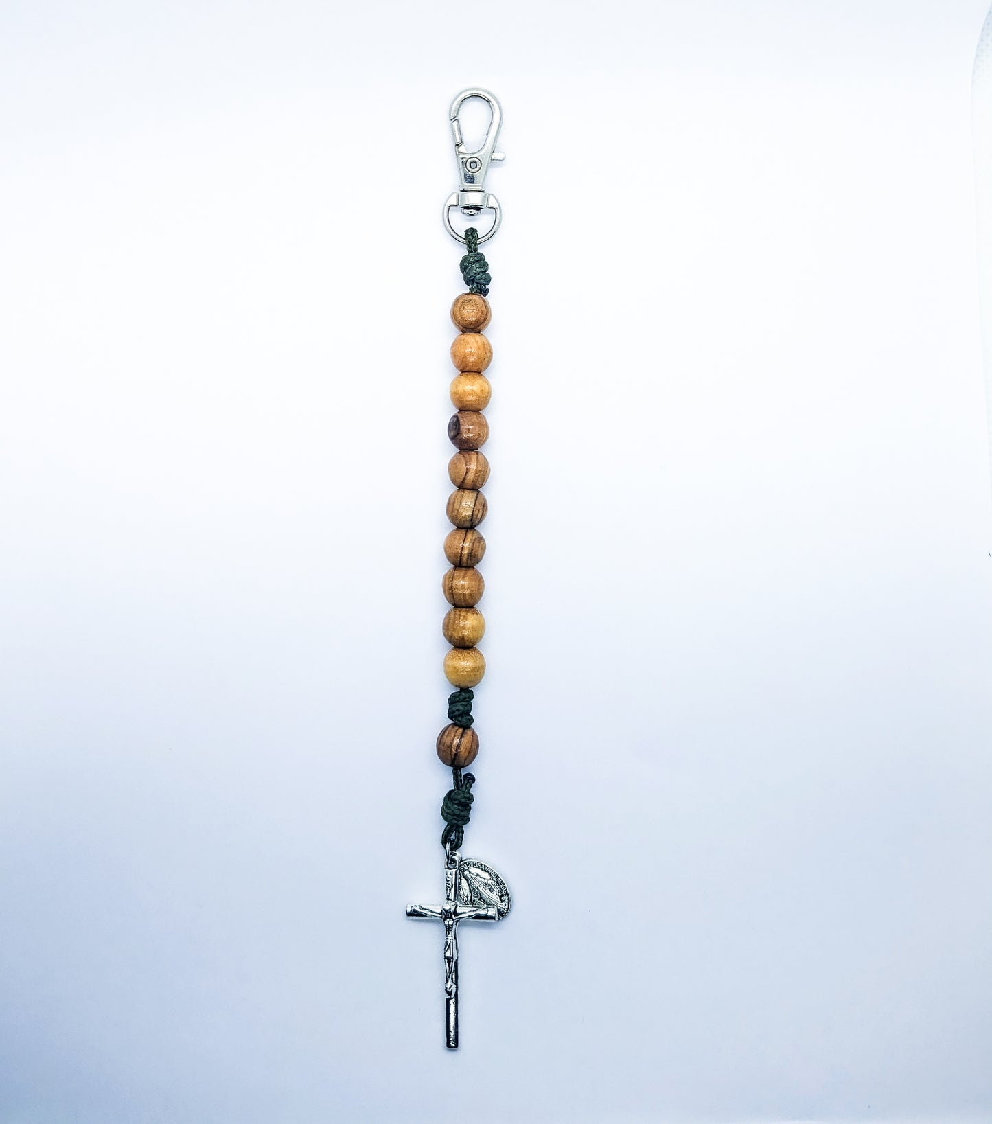 Olive Wood Rosary Keychain