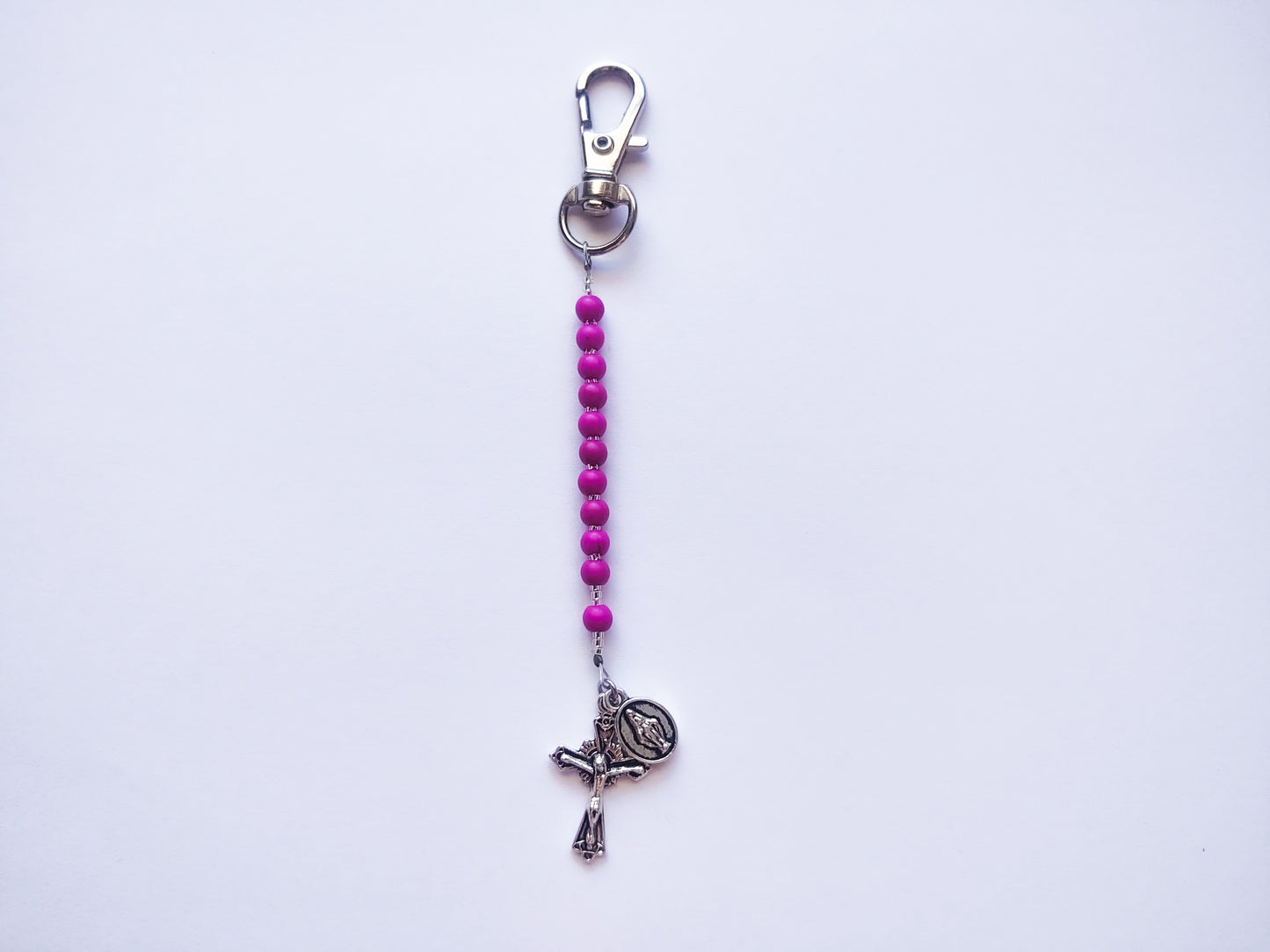 Purple Rosary Keychain