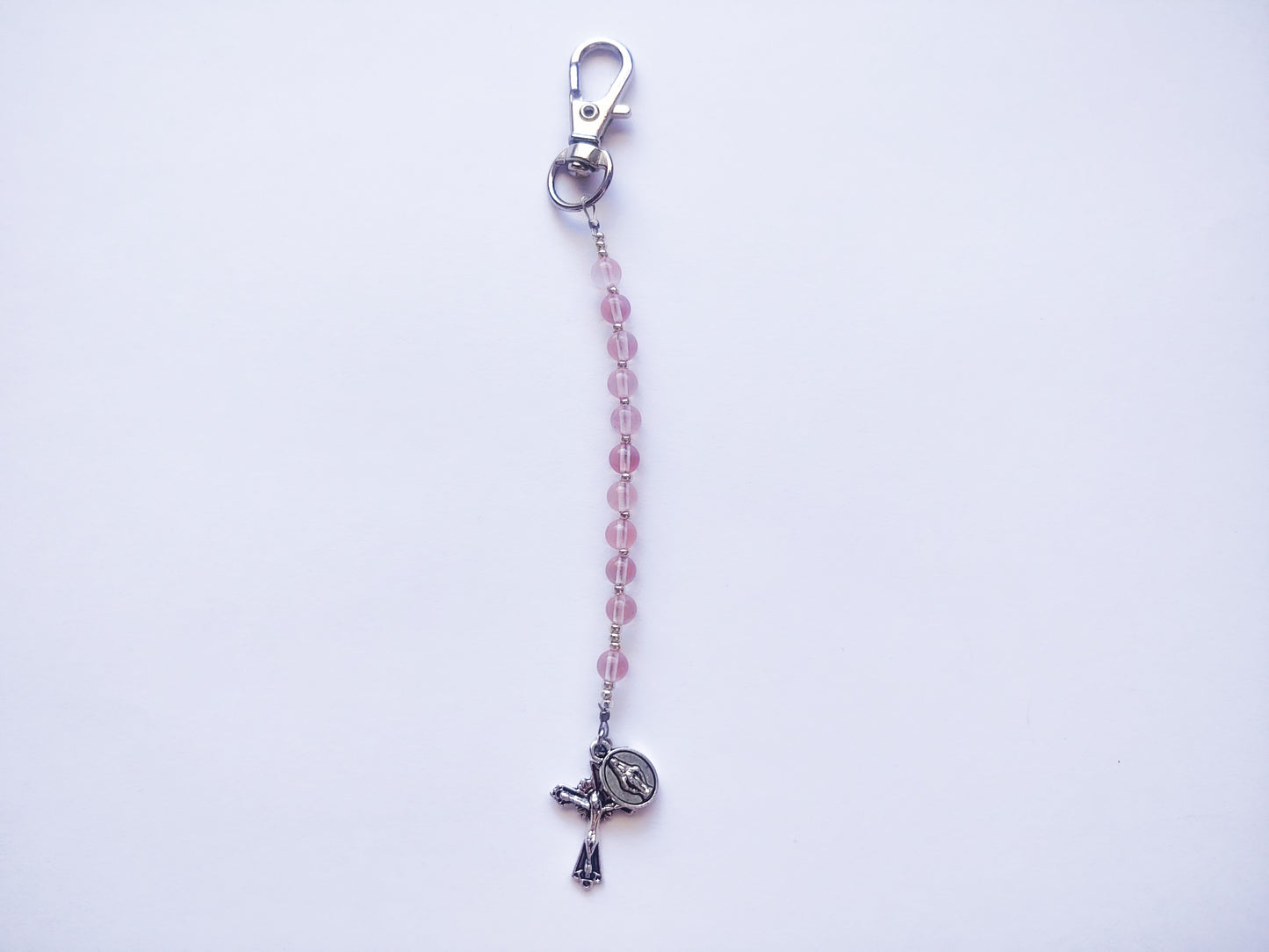 Rose Rosary Keychain