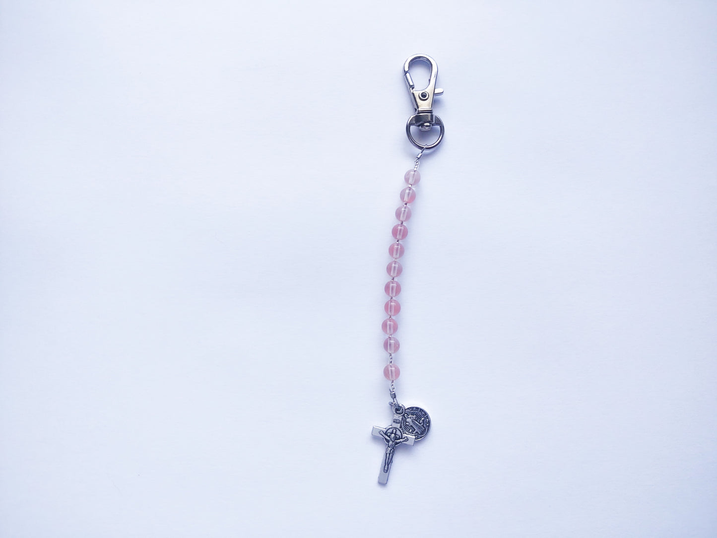 Rose Rosary Keychain